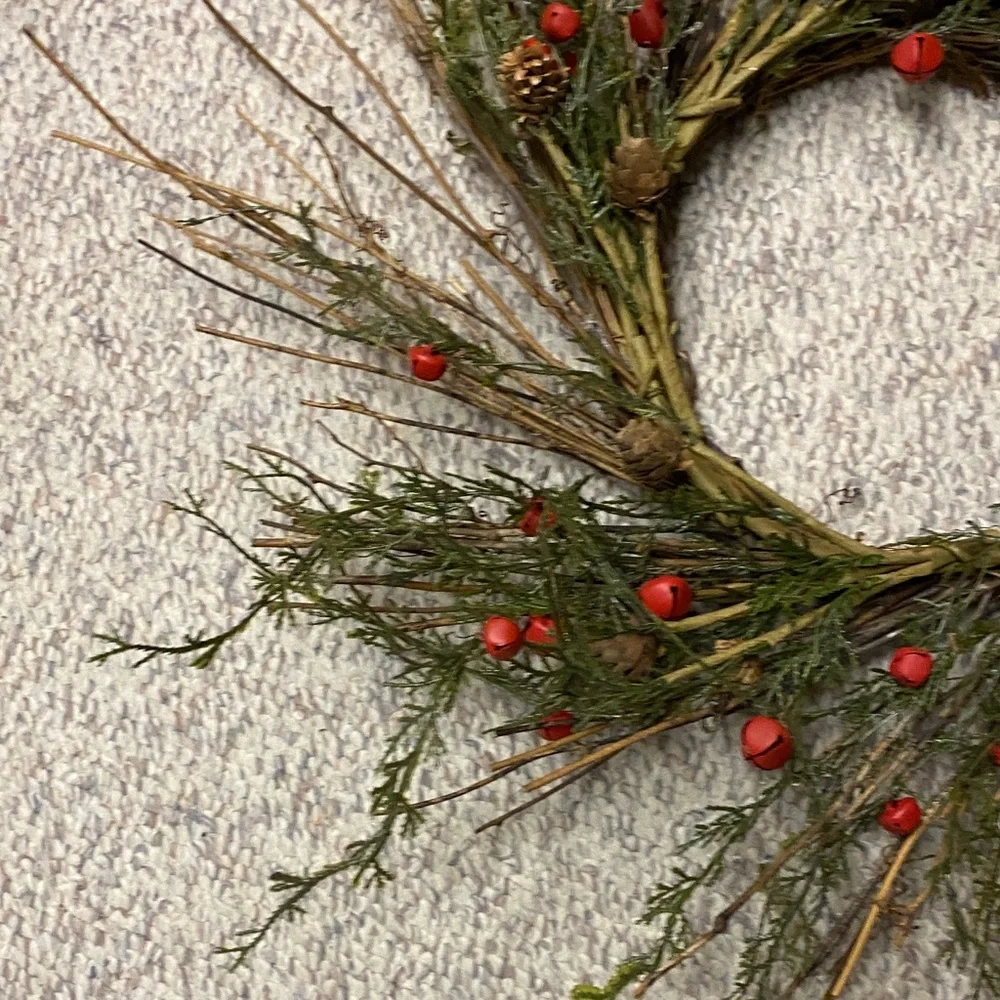 Festive Green and Red Holiday Wreath